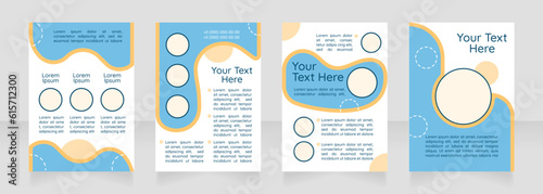 Dietary guideline blank brochure layout design. Nutrition recommendations. Vertical poster template set with empty copy space for text. Premade corporate reports collection. Editable flyer paper pages