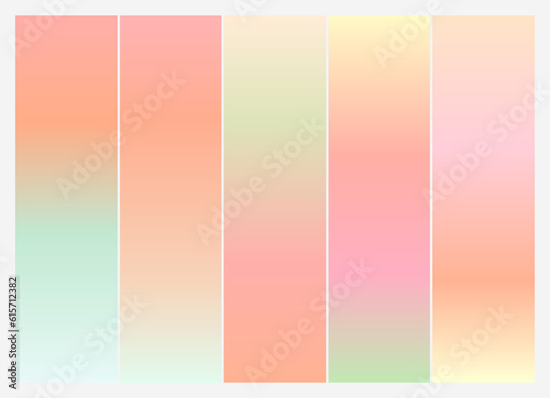 Vector colorful gradient collection. Holographic Background.