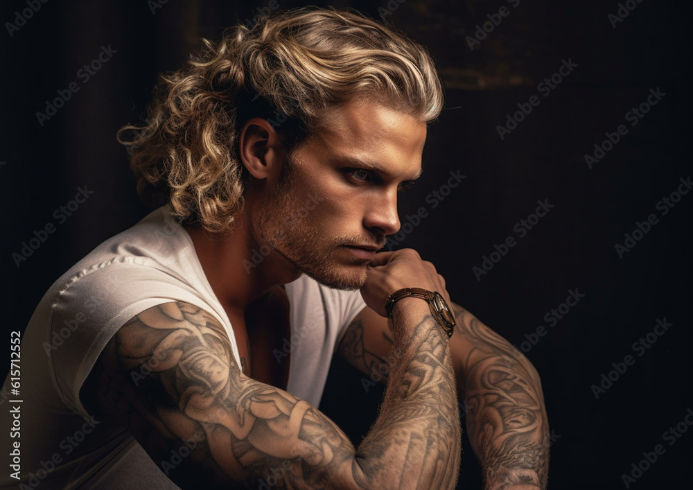 handsome male posing with Generative AI