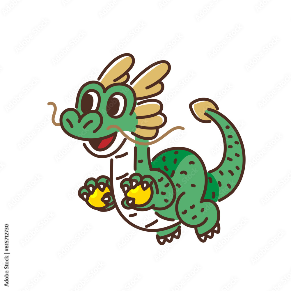 Obraz premium 飛ぶドラゴンのキャラクターのイラスト