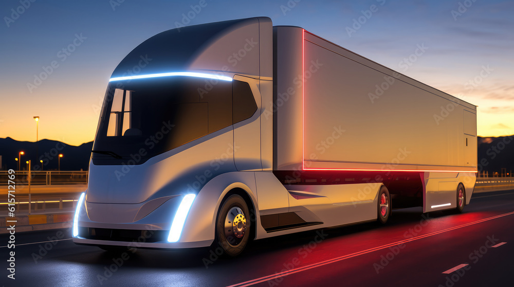 Modern trucks, Electric Trucks on road. Modern trucks, Electric Trucks on road.