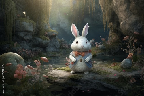 Fairy forest rabbit. Generate Ai