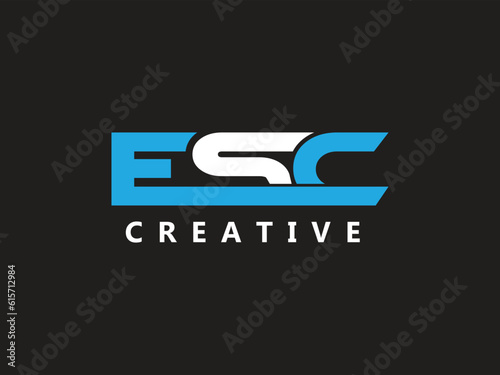 ESC letter monogram logo design vector. Professional.degital.typography.initial.simbol logo.Abstract,modren Creative Shap Uniqe Logo.Symbol.Business.vector logo