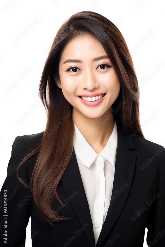 Portrait asian business woman smiling confident made with Generative AI Portrait asian business woman smiling confident made with Generative AI