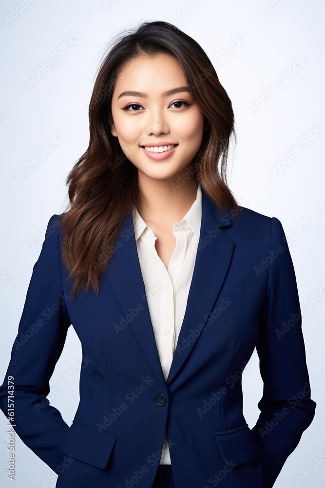Portrait asian business woman smiling confident made with Generative AI Portrait asian business woman smiling confident made with Generative AI