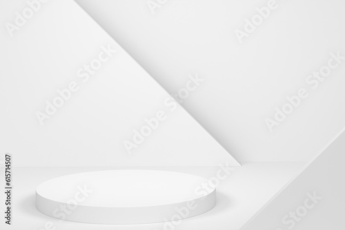 Abstract scene or podium for product showcase on monochrome background.