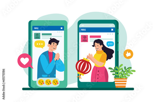 Friends connect and share updates.