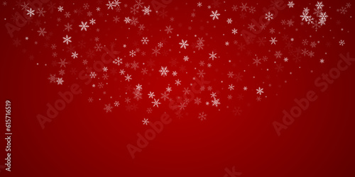 Snowy christmas background. Subtle flying snow