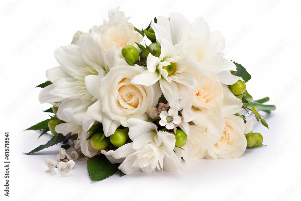 wedding brides bouquet isolated on white background