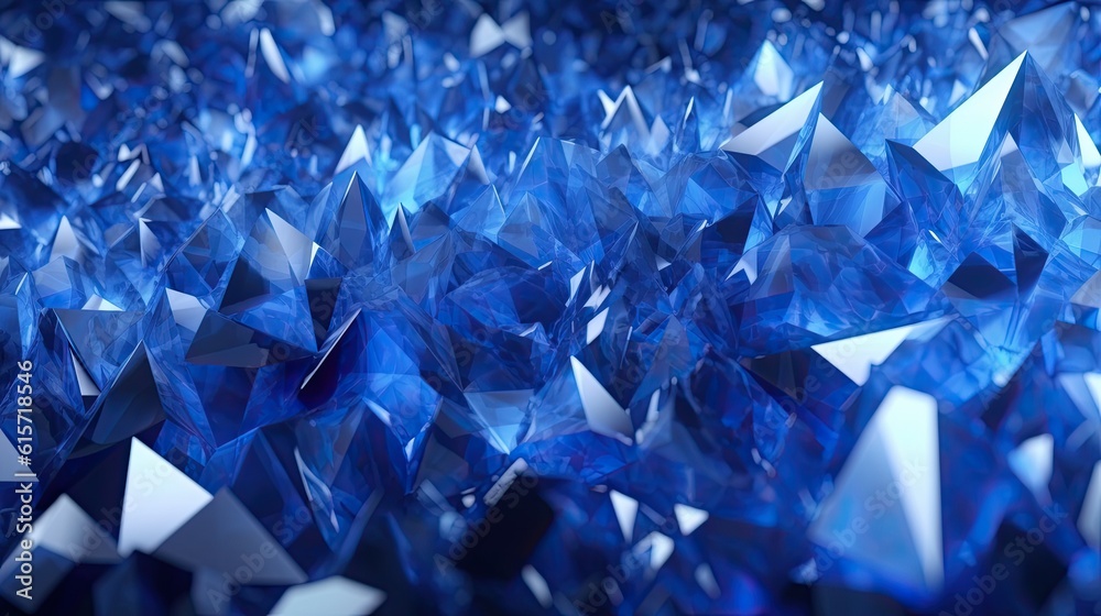 blue triangular abstract background in ice crystal made with Generative AI blue triangular abstract background in ice crystal made with Generative AI