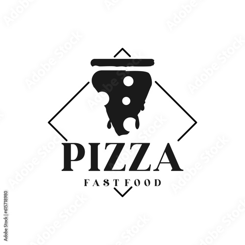 Pizza Slice for Vintage Rustic Retro Vintage Pizzeria Restaurant logo design