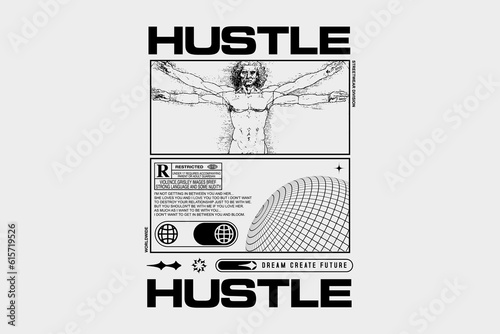 Modern streetwear graphic design t-shirt print design template