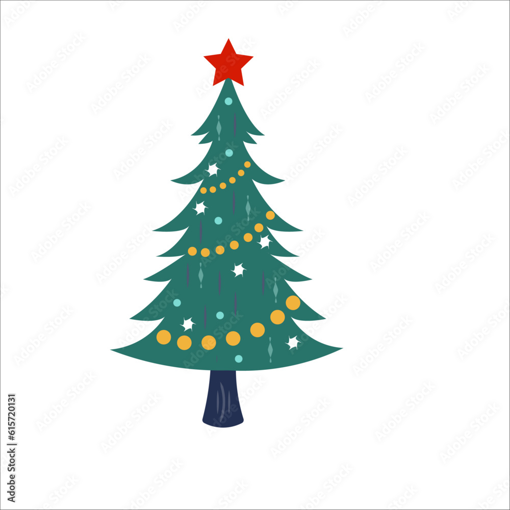 Fototapeta premium Christmas tree clipart design