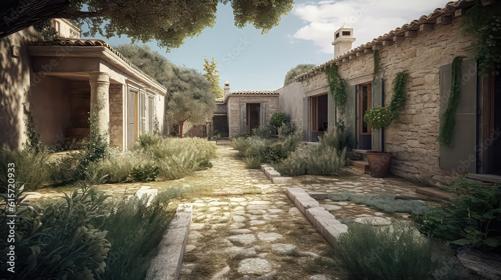 3D render greece ancient concept, Home and Garden Embracing the Timeless Elegance and, Creating a Harmonious Outdoor Space. 3D render greece ancient concept, Home and Garden Embracing the Timeless Elegance and, Creating a Harmonious Outdoor Space.