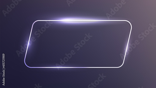Neon rounded parallelogram frame