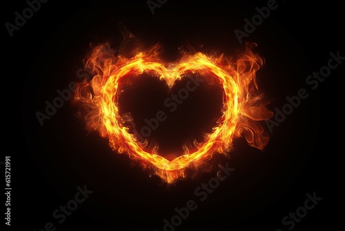 Heart flame frame. Generate Ai