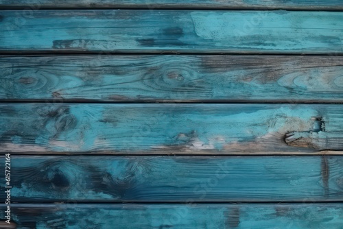 Blue wood texture. Bright blue wooden background. Grunge wood wallpaper. Generative AI.