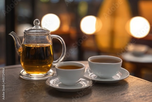 cup of tea and teapot, generative ai