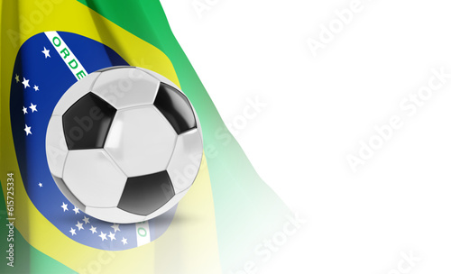 Soccer ball with flag of Brazil on white background. EPS10 vector