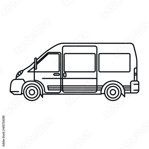 Concept of the delivery service. Illustration of van fast shipping. Flat vector Truck.