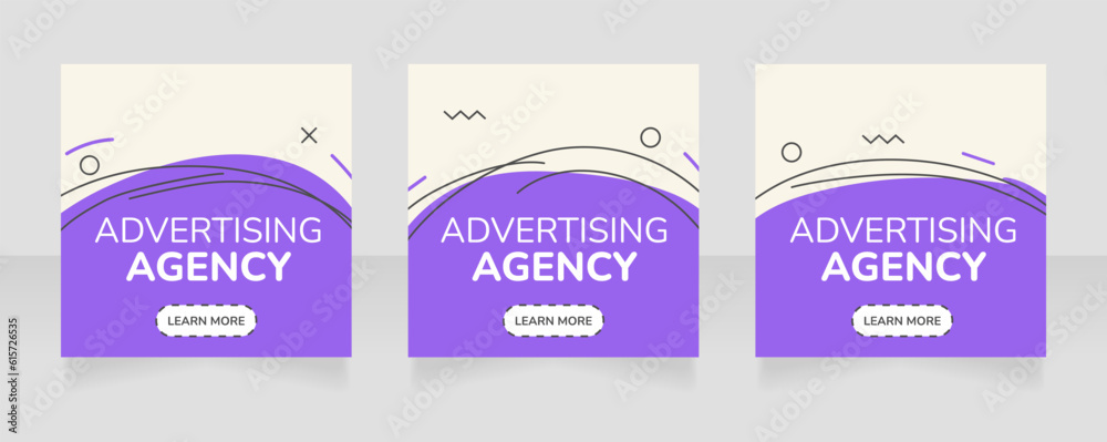 Advertising agency square web banner design template. Vector flyer with text space. Advertising placard with customized copyspace. Promotional printable poster for advertising. Graphic layout
