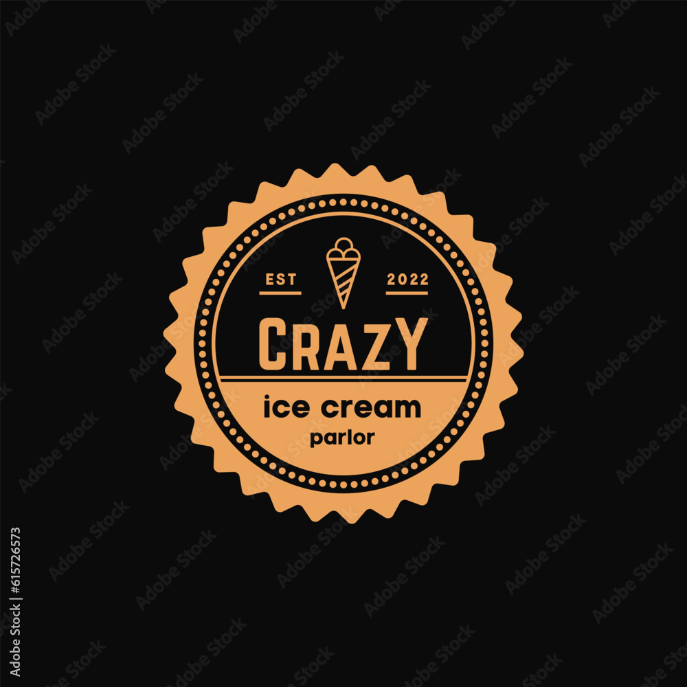 A logo design template for an ice cream shop
