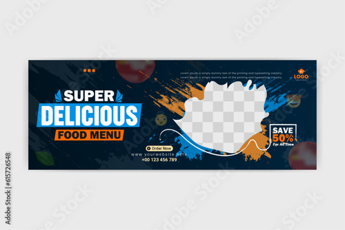 Food social media banner template. restaurant social media cover. (ID: 615726548)