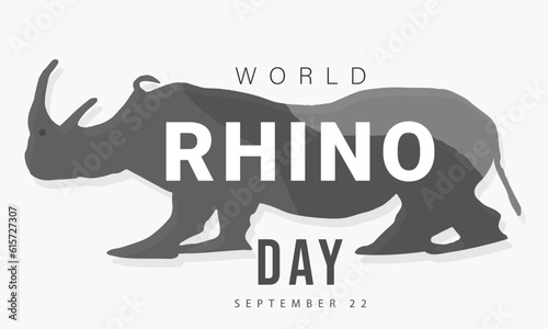 World Rhino Day. background, banner, card, poster, template. Vector illustration.