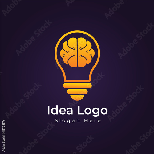 Abstract idea logo colorful design with blub