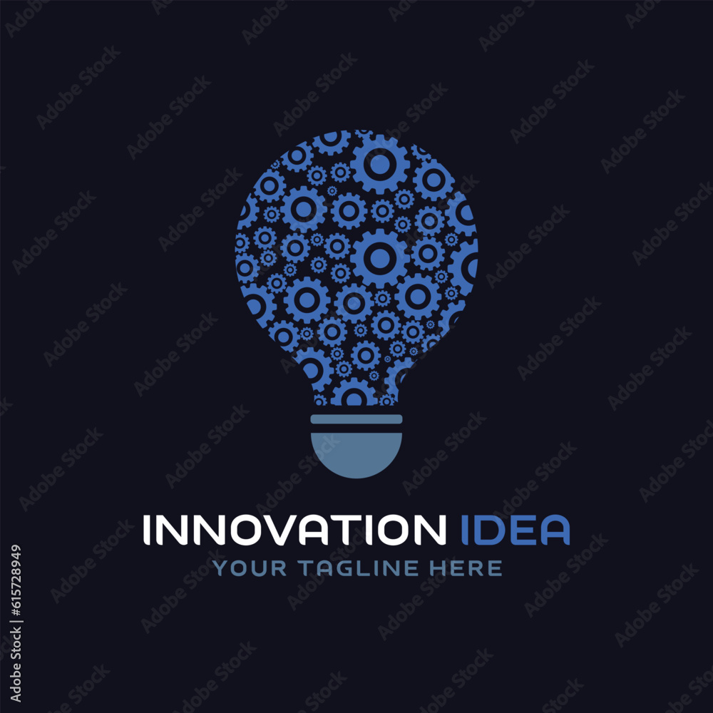 Innovation idea logo with creative bulb design illustration Innovation idea logo with creative bulb design illustration