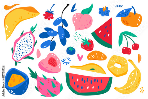 Big vector fruit collection
