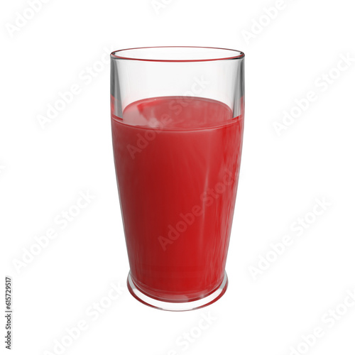 Glass of tomato juice isolated on transparent background, png