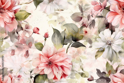 Floral wallpaper motives. Beautiful flowers in color.