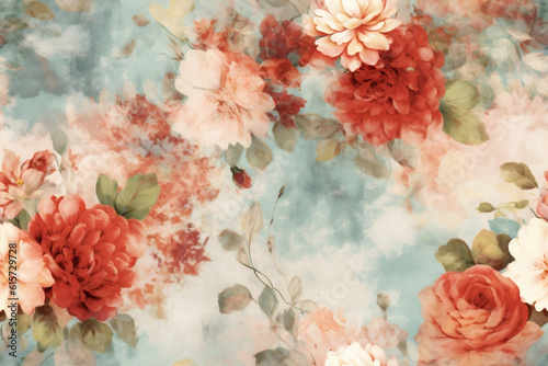 Floral wallpaper motives. Beautiful flowers in color.