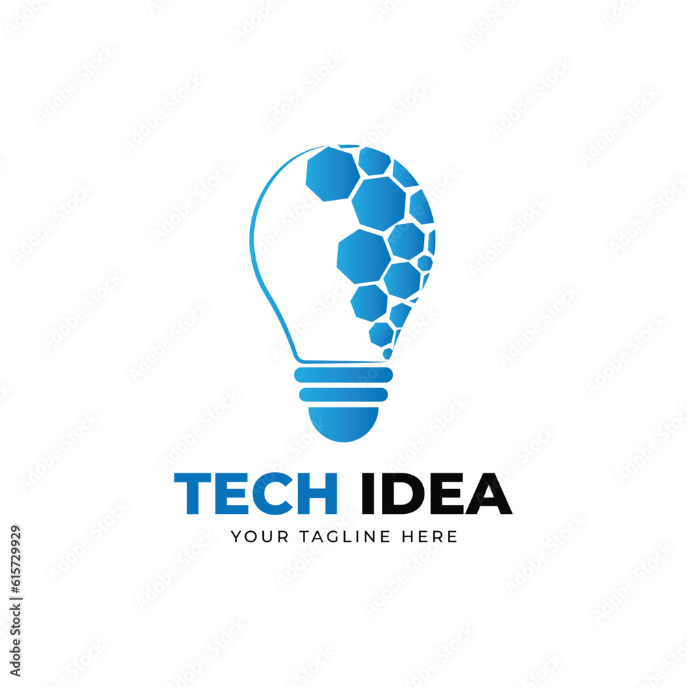 Technology logo with light bulb vector template Technology logo with light bulb vector template