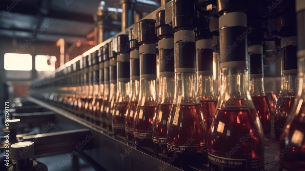 In the depths of a wine factory Created With Generative AI Technology