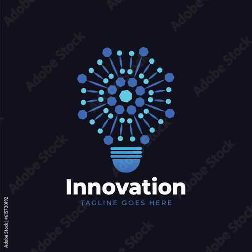 Sparkling icon molecule star for science tech idea logo design