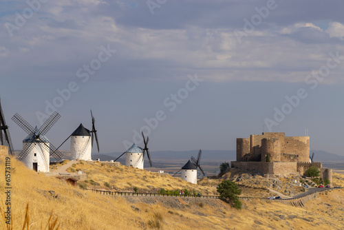 windmills and castle of Consuegra, Castilla La Mancha, Spain