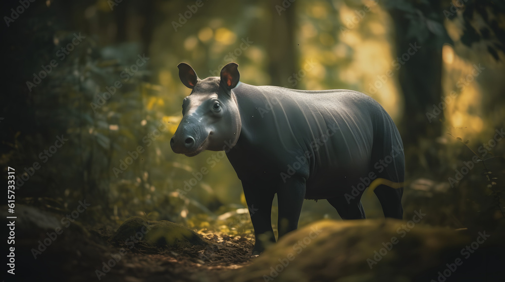 Fototapeta premium Enchanting World of Tapirs. Generative AI