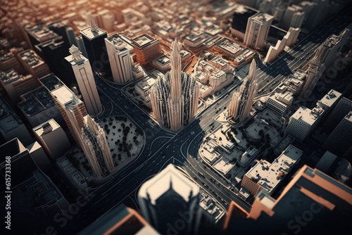 City metropolis top view. AI Generated