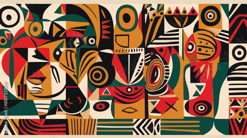 Abstract pattern in native African style. Vector illustration. Traditional African abstract painting