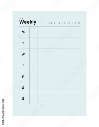 weekly planner.