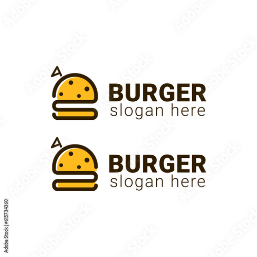 minimalist line simple burger logo business design.