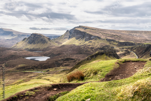 Beautiful panorama view of Quiraing, Scotland, Isle of Skye