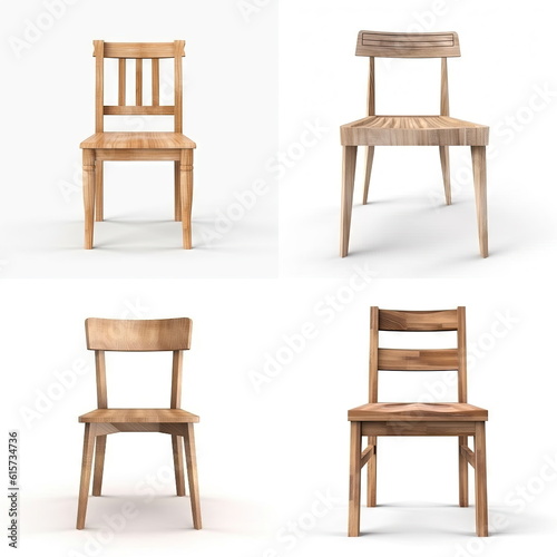 wood chair on white background