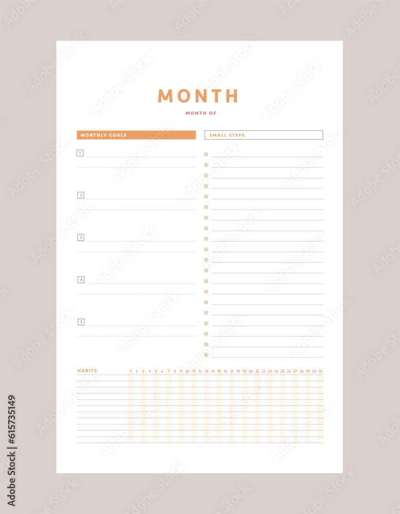 Monthly weekly planner. Monthly weekly planner.