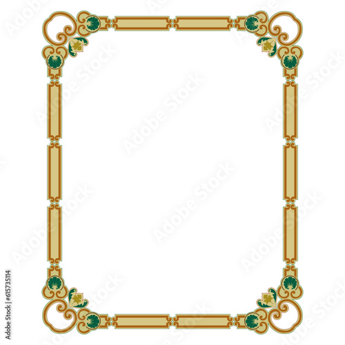 calm colored classic frame with floral ornament