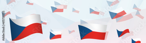 Czech Republic flag-themed abstract design on a banner. Abstract background design with National flags.