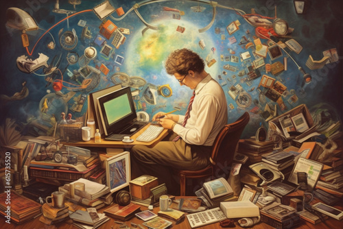 Obraz na płótnie Work addiction Generative AI