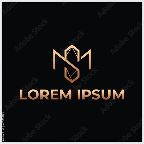 SM, MS, S, M abstract letters logo monogram